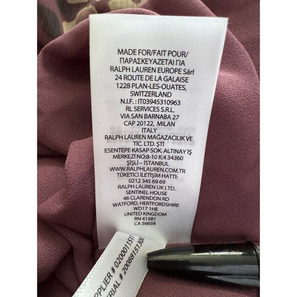 Lauren Ralph Lauren Floral Crinkle Georgette Miniskirt Purple Mauve Size 14 NEW - Picture 7 of 7